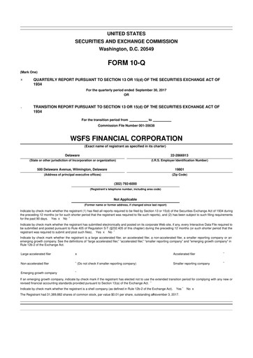 Miniature WSFS Financial 10-Q Rapport trimestriel  