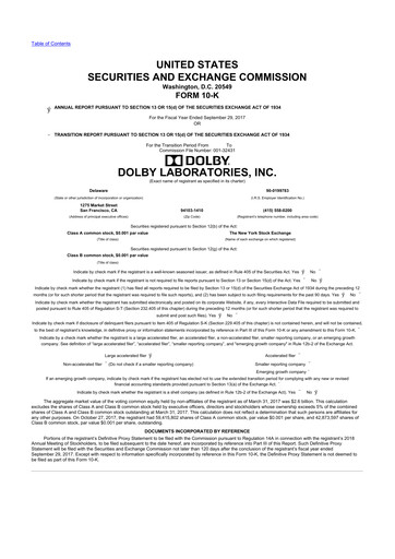 Thumbnail Dolby 10-K Annual Report 2017