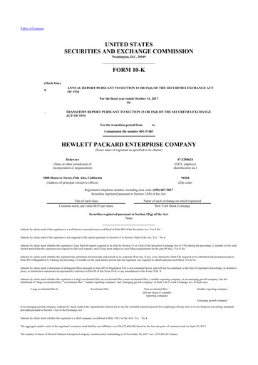 Thumbnail Hewlett Packard Enterprise 10-K Annual Report 2017