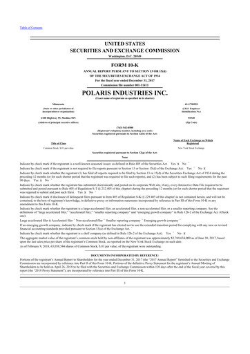 Thumbnail Polaris 10-K Annual Report 2017