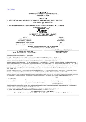 Thumbnail Marriott International 10-K Annual Report 2017