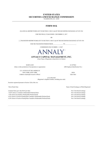 Thumbnail Annaly Capital Management
 10-K Annual Report 2017