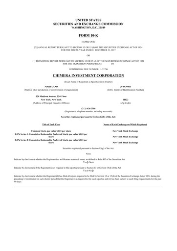 Thumbnail Chimera Investment Corporation 10-K Annual Report 2017