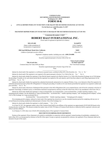 Thumbnail Robert Half 10-K Annual Report 2017