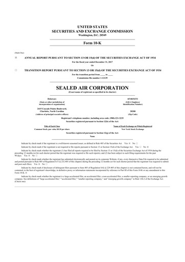 Thumbnail Sealed Air
 10-K Annual Report 2017