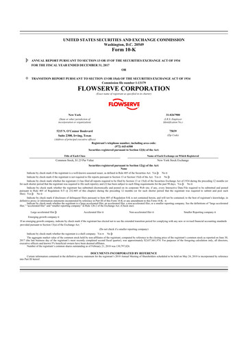 Thumbnail Flowserve
 10-K Annual Report 2017