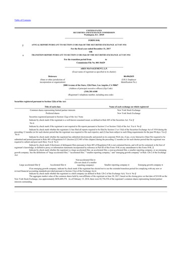 Thumbnail Ares Management
 10-K Annual Report 2017