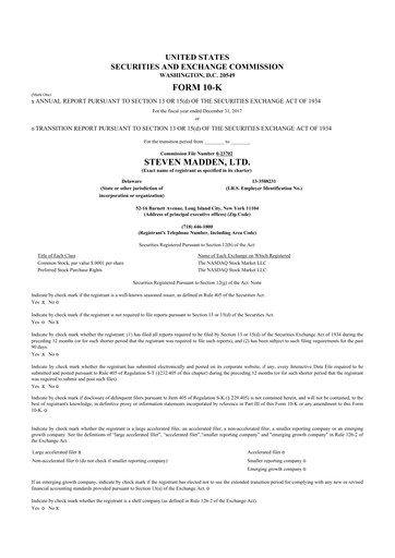 Thumbnail Steve Madden
 10-K Annual Report 2017