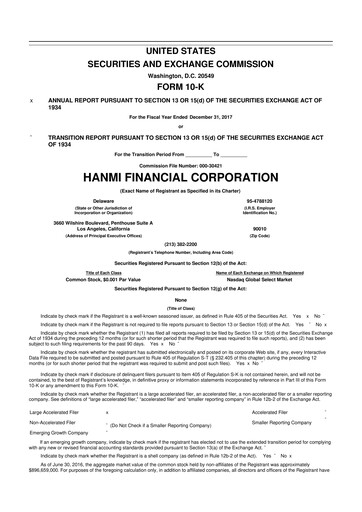 Vorschaubild Hanmi Financial 10-K Jahresbericht 2017