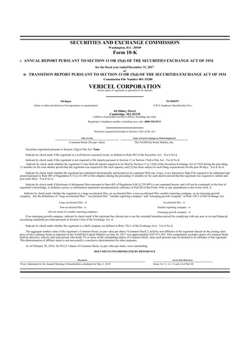 Thumbnail Vericel
 10-K Annual Report 2017