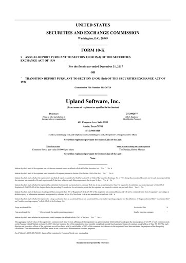 Thumbnail Upland Software
 10-K Annual Report 2017