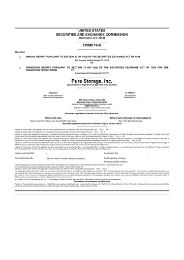 Thumbnail Pure Storage
 10-K Annual Report 2018