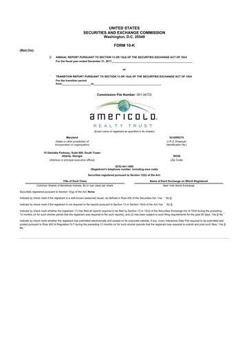 Thumbnail Americold 10-K Annual Report 