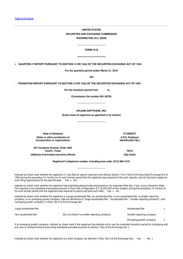 Thumbnail Upland Software
 10-Q Quarterly Report FY2018 