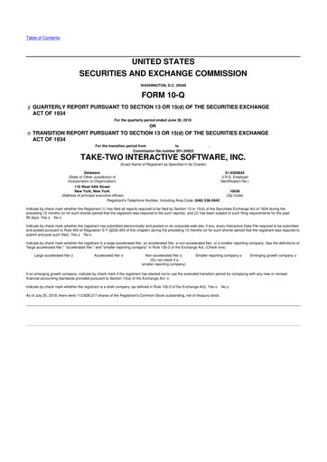 Thumbnail Take-Two Interactive
 10-Q Quarterly Report FY2018 