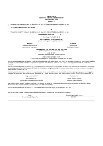 Vorschaubild Lument Finance Trust 10-Q Quartalsbericht  