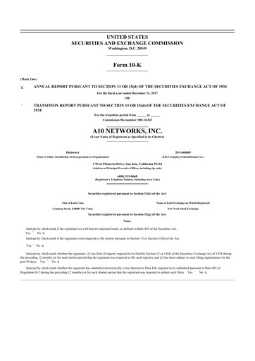 Thumbnail A10 Networks 10-K Annual Report 2017