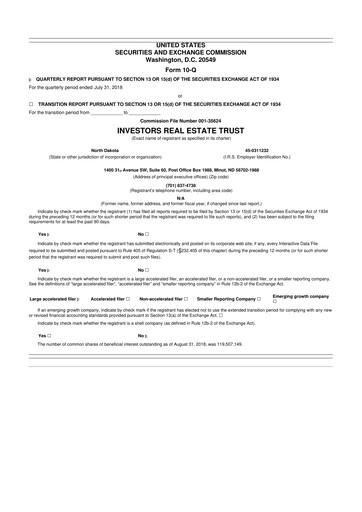 Thumbnail Centerspace 10-Q Quarterly Report FY2019 