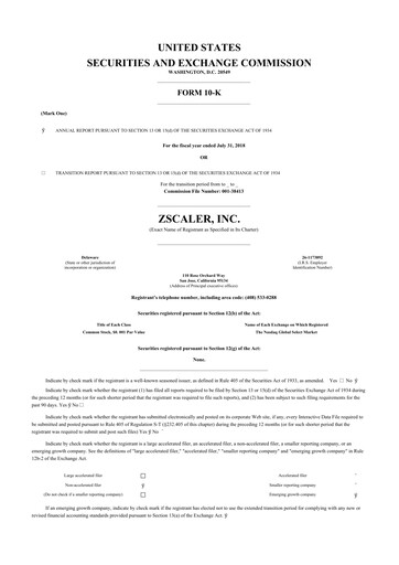 Thumbnail Zscaler 10-K Annual Report 2018