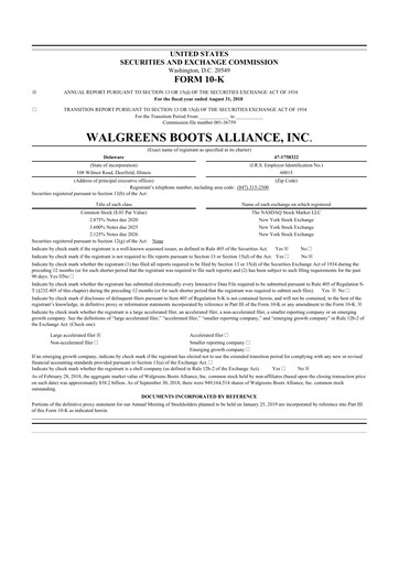 Thumbnail Walgreens Boots Alliance 10-K Annual Report 2018