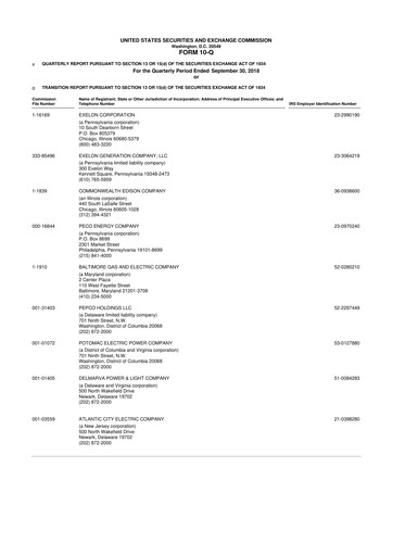 Thumbnail Exelon Corporation 10-Q Quarterly Report FY2018 