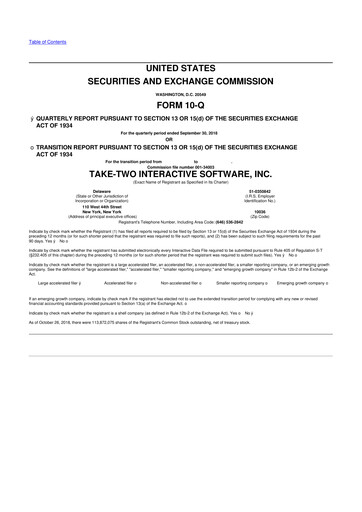 Thumbnail Take-Two Interactive
 10-Q Quarterly Report FY2019 