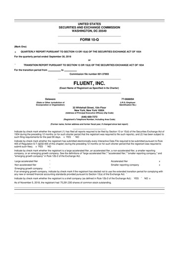 Thumbnail Fluent 10-Q Quarterly Report FY2018 