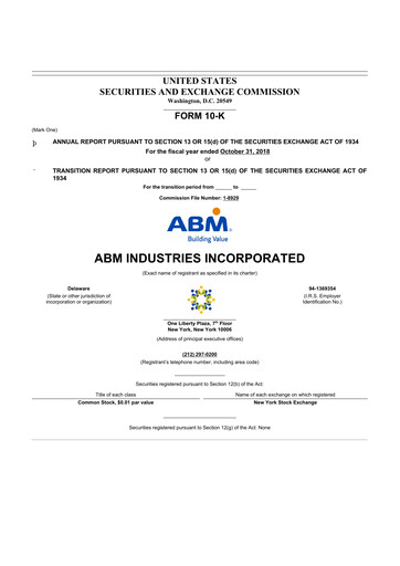 Thumbnail ABM Industries
 10-K Annual Report 2018
