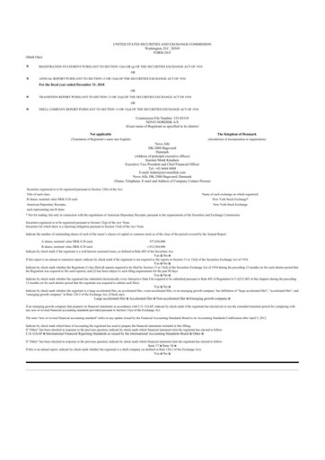 Thumbnail Novo Nordisk 20-F Annual Report 