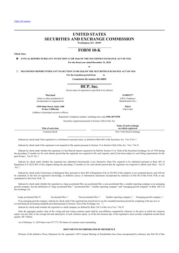 Thumbnail Healthpeak Properties
 10-K Annual Report 2018