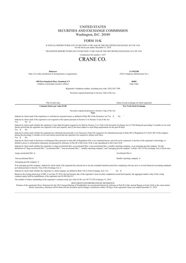 Vorschaubild Crane NXT 10-K Jahresbericht 2018