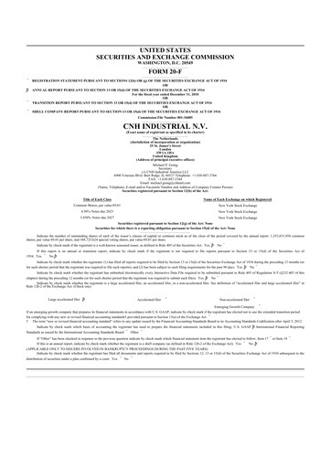 Thumbnail CNH Industrial
 20-F Annual Report 2018