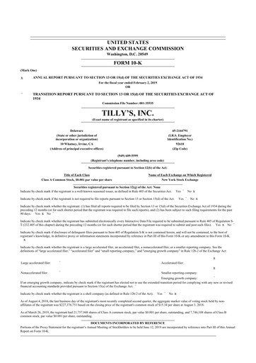 Thumbnail Tillys
 10-K Annual Report 2018