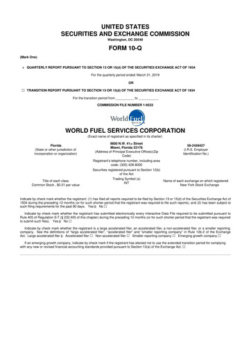 Thumbnail World Kinect 10-Q Quarterly Report FY2019 