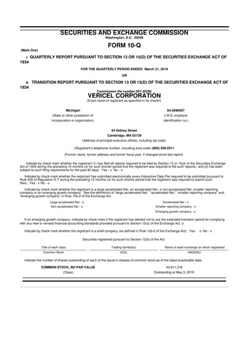 Thumbnail Vericel
 10-Q Quarterly Report FY 
