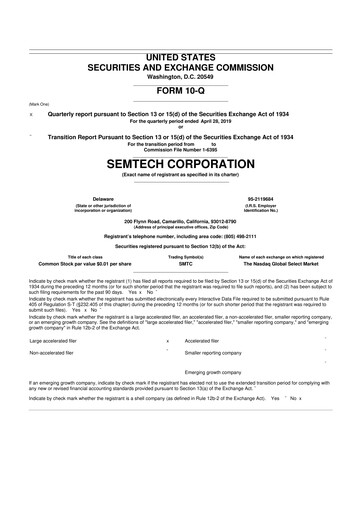 Vorschaubild Semtech 10-Q Quartalsbericht  