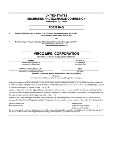 Thumbnail Virco Manufacturing 10-Q Quarterly Report FY2019 