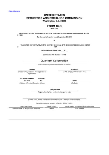 Vorschaubild Quantum Corporation 10-Q Quartalsbericht 2020 