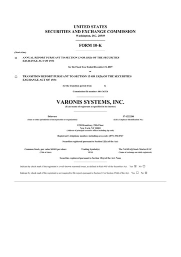 Thumbnail Varonis Systems 10-K Annual Report 2019