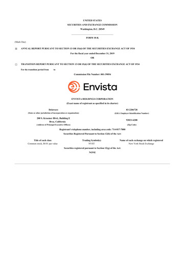 Thumbnail Envista

 10-K Annual Report 2019