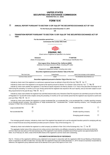 Thumbnail Equinix 10-K Annual Report 2019