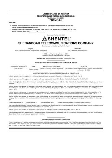 Thumbnail Shentel 10-K Annual Report 2019