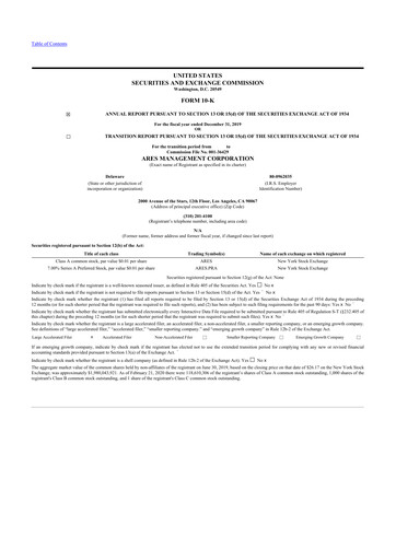 Thumbnail Ares Management
 10-K Annual Report 2019