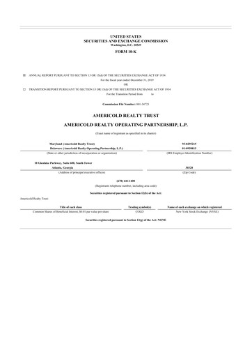 Thumbnail Americold 10-K Annual Report 