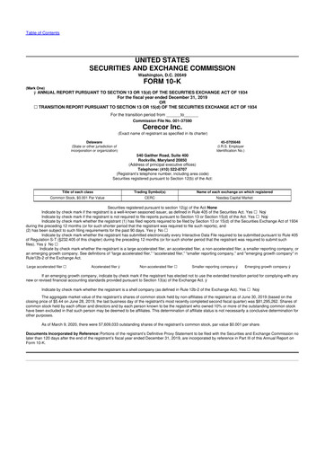 Miniature Avalo Therapeutics 10-K Rapport annuel 2019