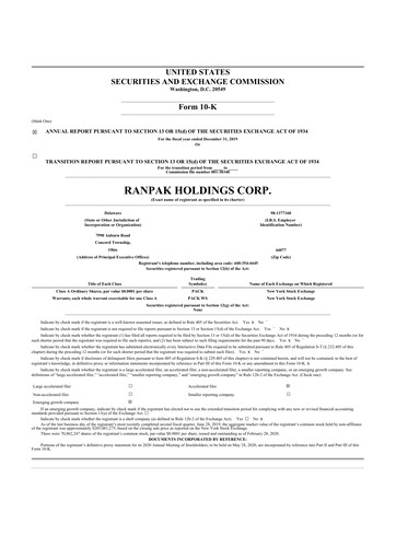 Thumbnail Ranpak 10-K Annual Report 2019