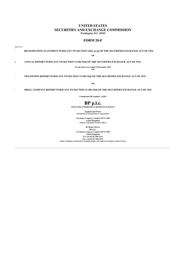 Thumbnail BP 20-F Annual Report 2019