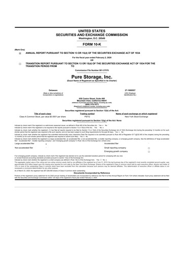 Thumbnail Pure Storage
 10-K Annual Report 2020