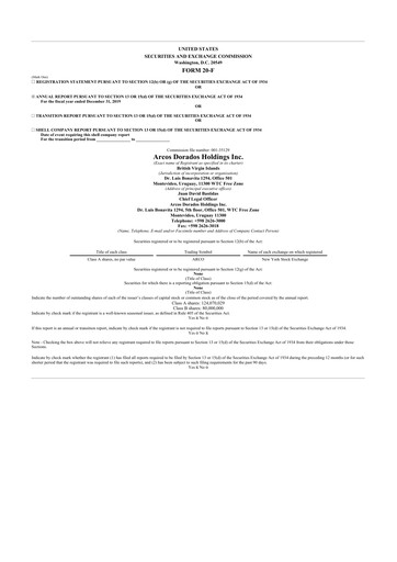 Thumbnail Arcos Dorados Holdings
 20-F Annual Report 2019