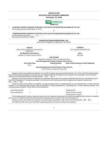 Thumbnail Power Solutions International 10-Q Quarterly Report FY2019 Q1